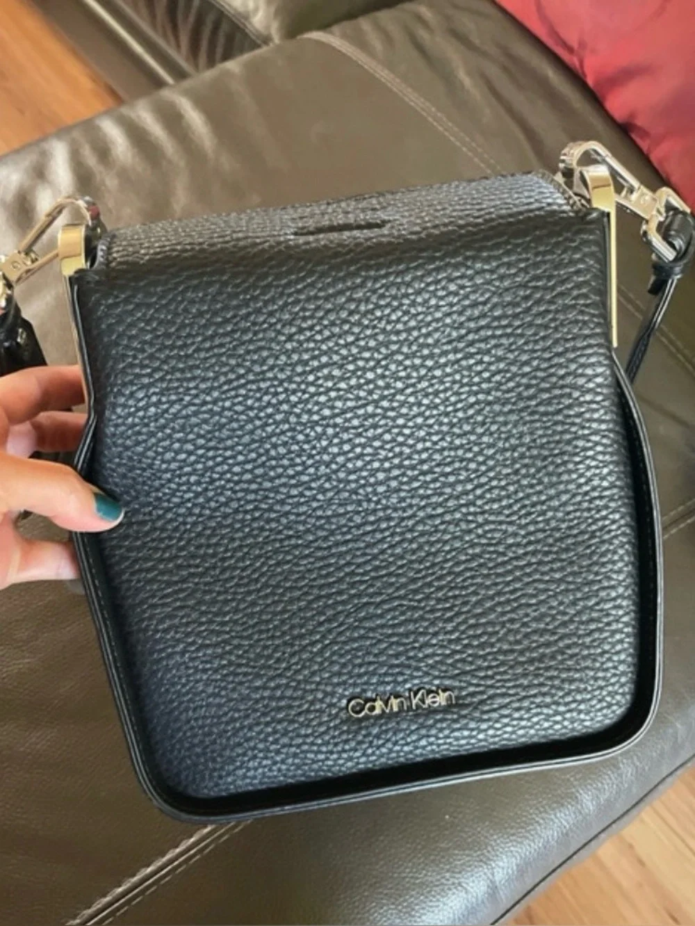 Calvin Klein Black Pebbled Leather Crossbody